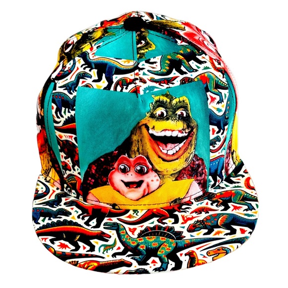 Dinosaurs: Earl & Baby Sinclair Hat - 80s TV Show Disney Dinos Flat Bill Cap - Picture 1 of 4